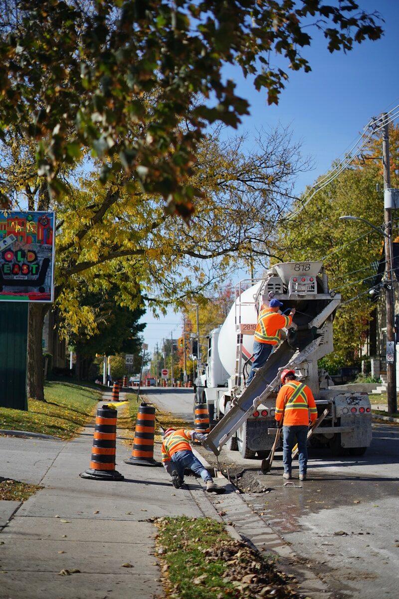 a person working on a road